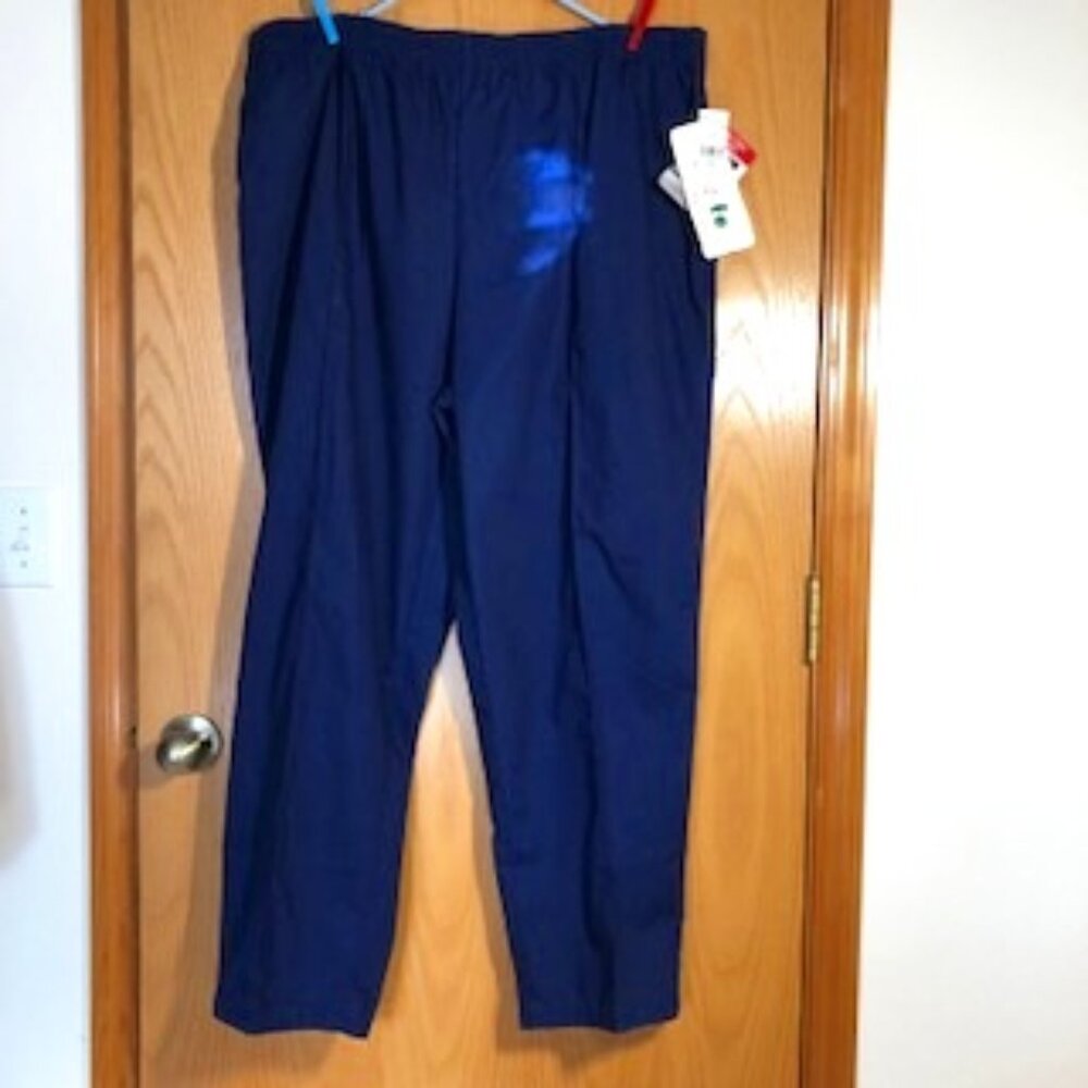 NWT Life Uniform Scrub Pants Navy Blue Elastic Waist Side Pockets 2X